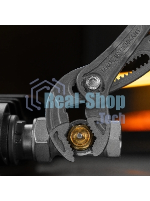 Клещи переставные Denzel кнопочный механизм, обливные рукоятки, 300 мм