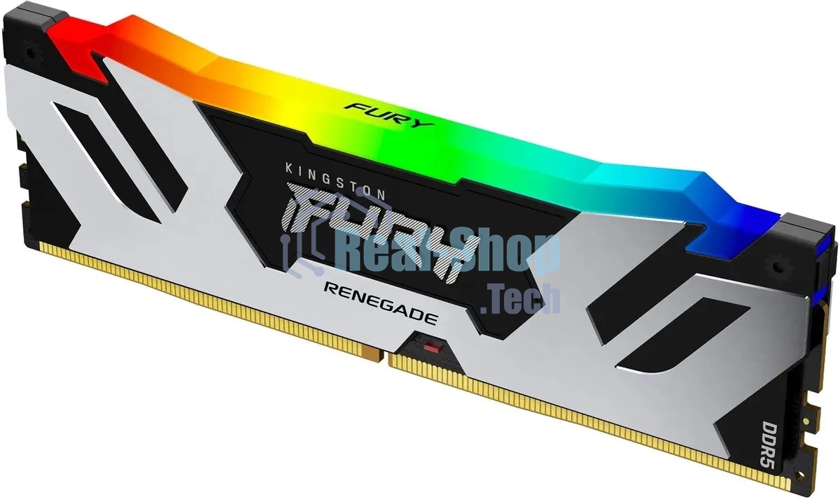 Оперативная память Kingston Fury Renegade, DDR5, 48Gb (1x48Gb), 6000MHz, CL32, DIMM, с радиатором, RGB, cеребристый/черный