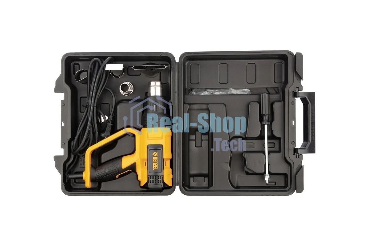 Фен технический Denzel HG-2000E, 2000 Вт, 2 режима, LCD дисплей