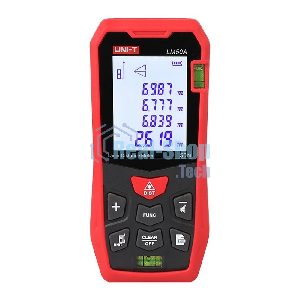 Лазерный дальномер UNI-T LM120A Диапазон расстояний (120 м); Тип дисплея (ЖК); Единицы измерения (м/фут/дюйм); Основа измерения (спереди/сзади);