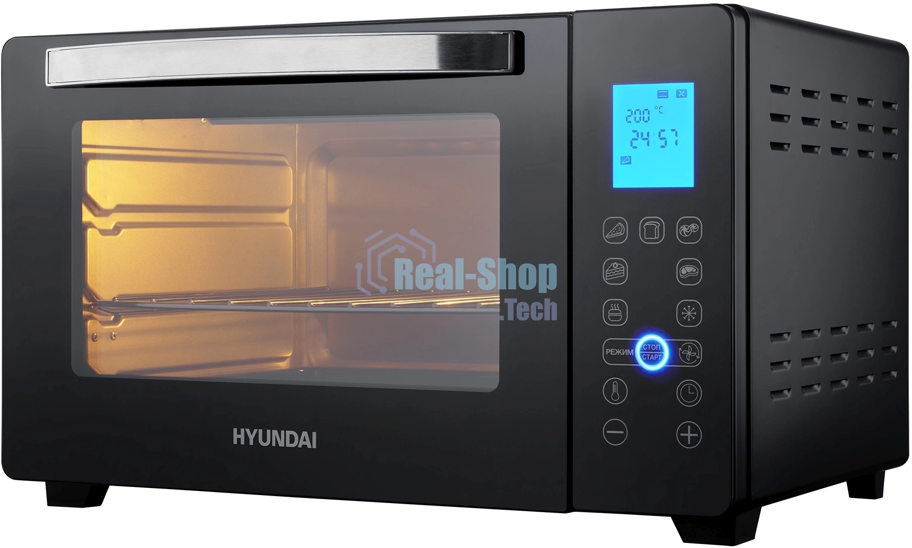 Мини-печь Hyundai MIO-HY096 28л. 1600Вт черный