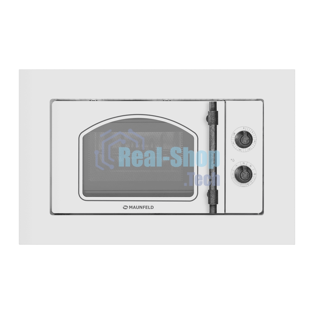 Микроволновая печь встраиваемая Maunfeld JBMO.20.5ERWAS белый, 20 л, 700 Вт, переключатели - поворотный механизм