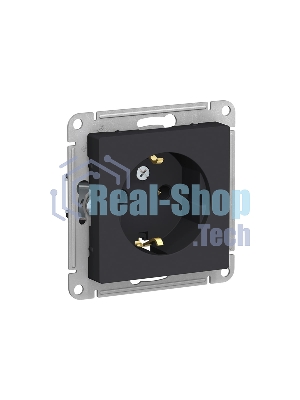 Механизм розетки 1-м СП AtlasDesign с заземл. 16А карбон SchE ATN001043