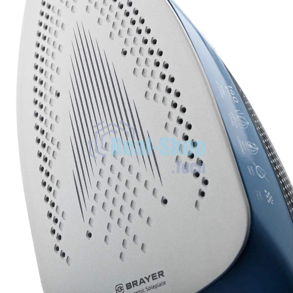 Утюг BRAYER 4002BR, 2400 Вт, керамич, Пар 140 г/м антикапля, разбрыз, резер 360мл, самоотчис,