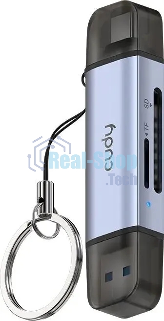 Картридер USB 3.2 Cudy UH200 2порт. серебристый