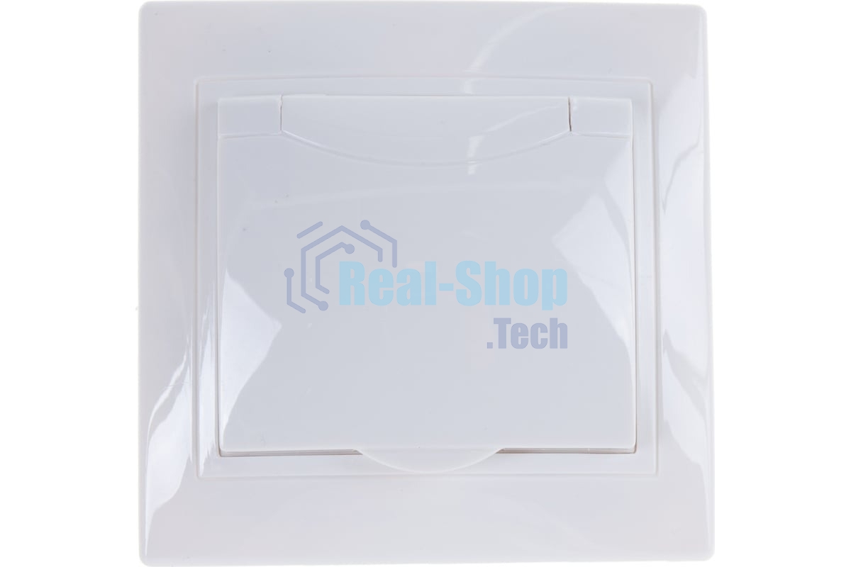 Розетка 1-м СП Кварта 16А РСб10-3-КБ с защ. крышкой с заземл. IP20 белый ИЭК ERK15-K01-16-DM