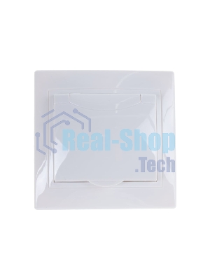 Розетка 1-м СП Кварта 16А РСб10-3-КБ с защ. крышкой с заземл. IP20 белый ИЭК ERK15-K01-16-DM