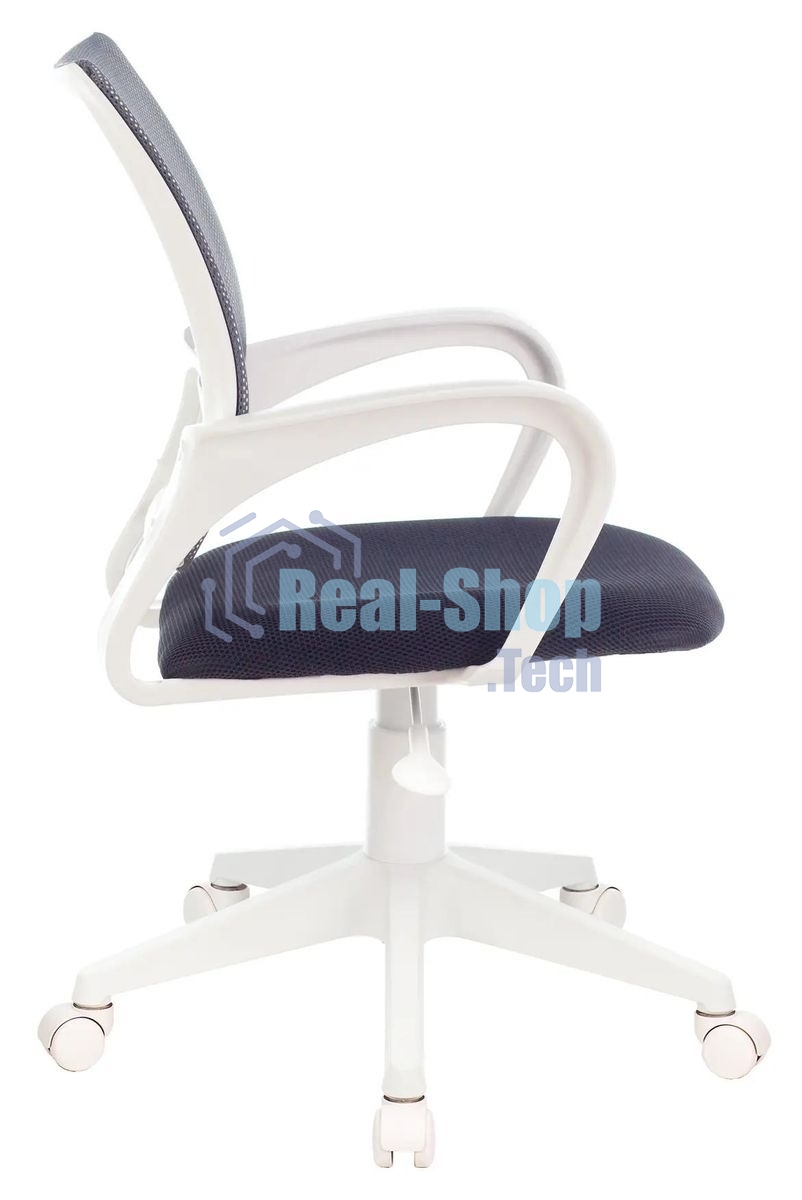 Кресло компьютерное Бюрократ CH-W695NLT TW-04 TW-12 темно-серый, сетка/ткань, крестовина пластик, пластик белый