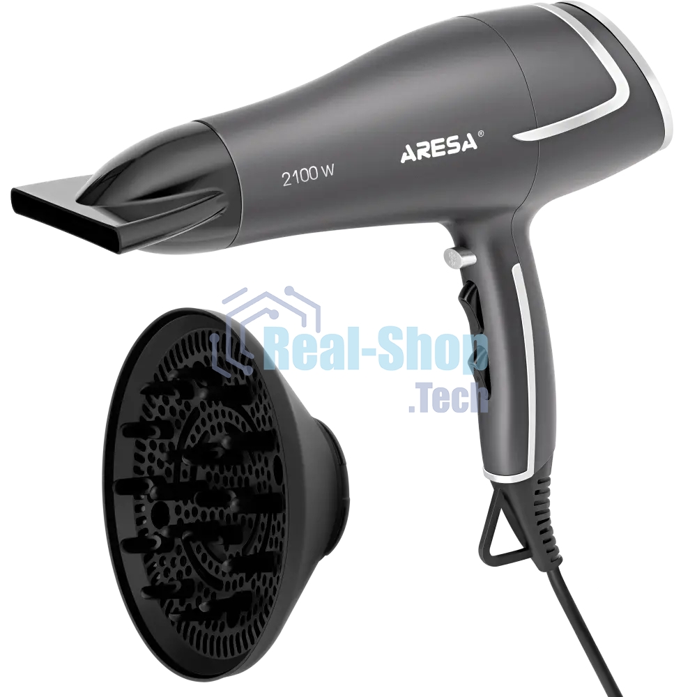Фен ARESA AR-3232 серый/серебристый, 2100 Вт