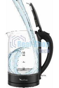 Чайник электрический Moulinex BY1S08F0 1.7 л, 2200 Вт, черный/прозрачный корпус: стекло/пластик