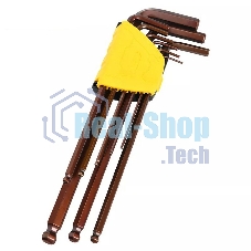 Ключ Deli Набор шестигранных ключей с шаром сверхдлинных Deli DL230809G 9 шт Cr-V, размеры 1,5,2,2,5,3,4,5,6,8,10мм, пластиковый держатель