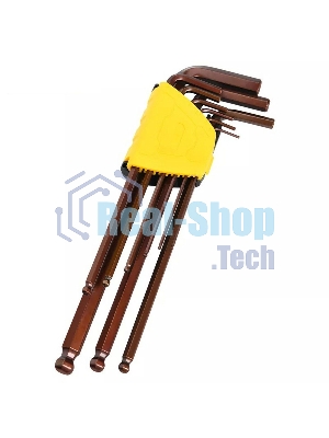 Ключ Deli Набор шестигранных ключей с шаром сверхдлинных Deli DL230809G 9 шт Cr-V, размеры 1,5,2,2,5,3,4,5,6,8,10мм, пластиковый держатель