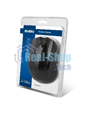 Мышь беспроводная SVEN RX-400W черный, 1400 dpi, радиоканал, USB, кнопки - 4