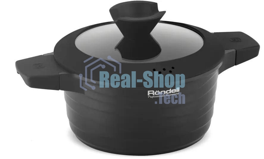 Кастрюля Rondell Walzer RDA-766, 4.7 л, 24 см, с крышкой, черный