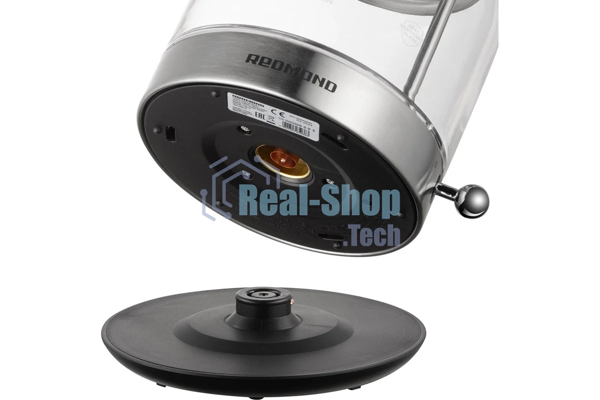 Чайник электрический Redmond KG221 1.5 л, 2200 Вт, стекло/сталь