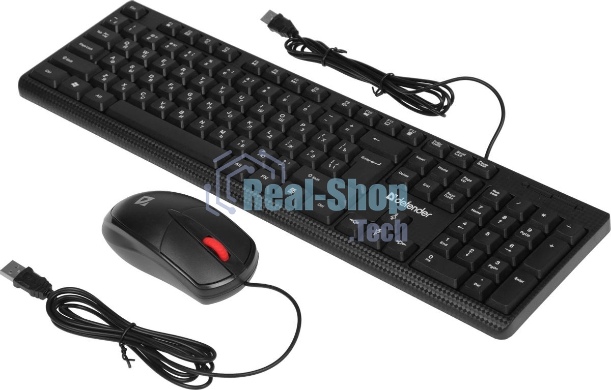 Комплект клавиатура+мышь Defender Line C-511 проводной, USB, 1000 DPI, чёрный