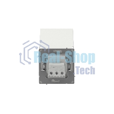 Розетка силовая, 2P+E, с з/ш, с крышкой, IP44, белый песок