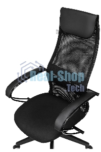 Кресло руководителя Бюрократ CH-607 TW-01 черный, сетка/ткань с подголов. крестовина пластик
