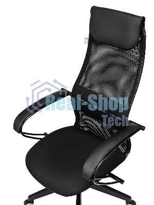 Кресло Бюрократ CH-607 TW-01 черный, сетка, подголовник