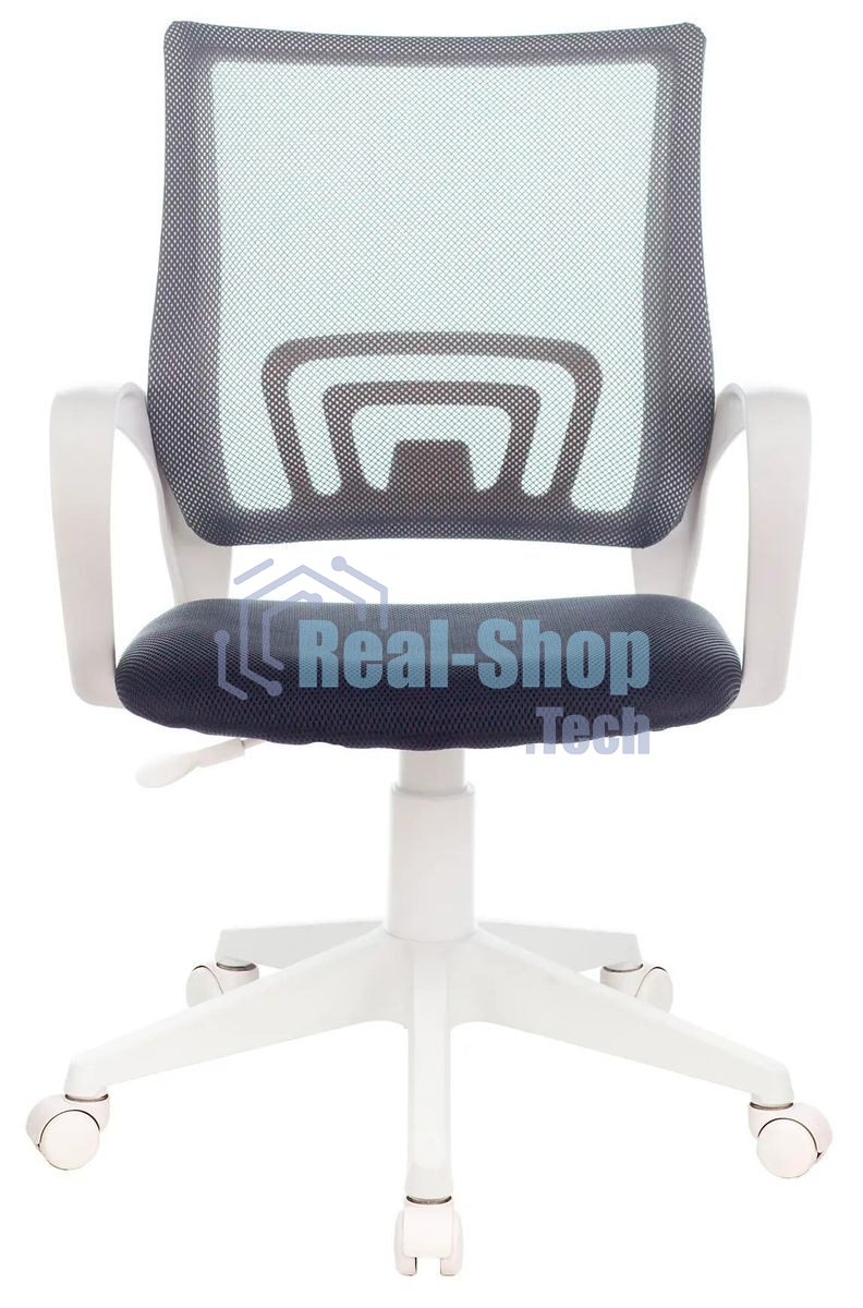 Кресло компьютерное Бюрократ CH-W695NLT TW-04 TW-12 темно-серый, сетка/ткань, крестовина пластик, пластик белый