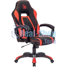 Кресло игровое A4TECH Bloody GC-250, на колесиках, искусственная кожа/ткань, черный/красный