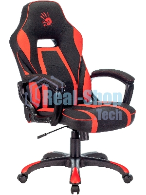 Кресло игровое A4TECH Bloody GC-250, на колесиках, искусственная кожа/ткань, черный/красный