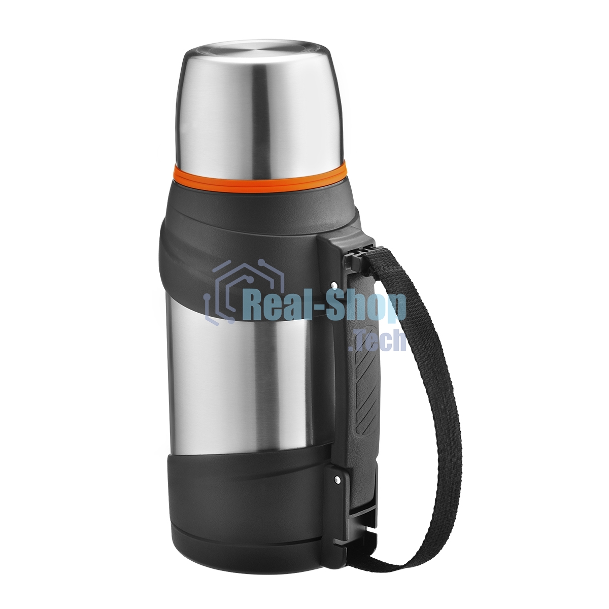 Термос Lara LR04-60 1,3 л, нержавеющая сталь, пищевой нейлон, пластмасса, силикон