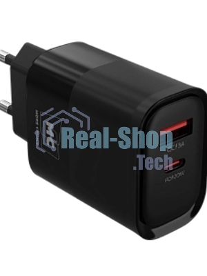 Сетевое зарядное устройство MORE CHOICE NC81a СЗУ 1USB+1Type-C 3.0A PD 20W+ QC3.0, черный