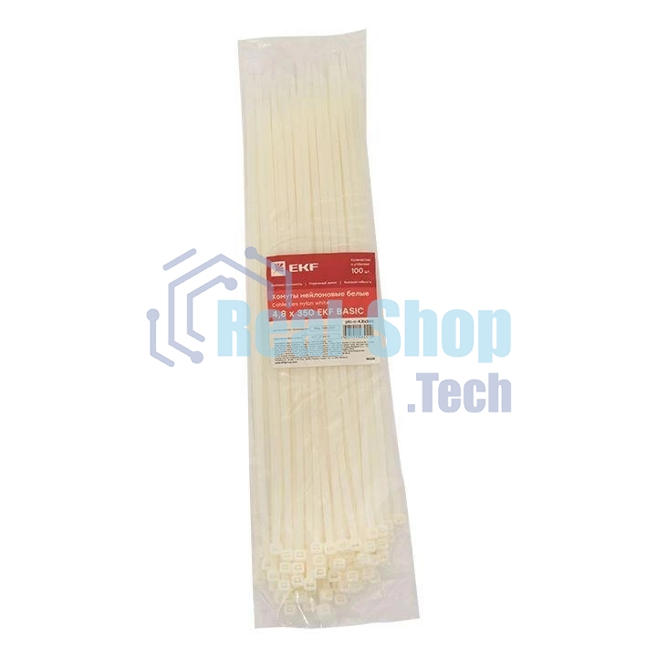 Хомут кабельный 4.8х350 нейл. бел. (уп. 100 шт) EKF plc-c-4.8x350