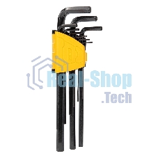 Набор шестигранных ключей сверхдлинных Deli DL231309H 9 шт Материал CR-V. Спецификация: 1,5,2,2,5,3,4,5,6,8,10мм, пластиковый держатель