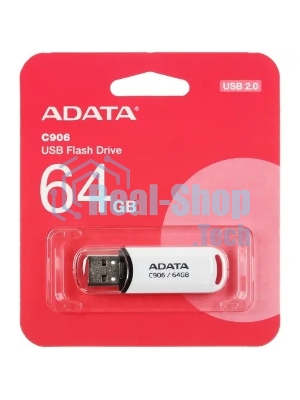 Флешка USB ADATA Classic C906 (AC906-64G-RWH), 64Gb, USB 2.0, R/W 15/5, белый