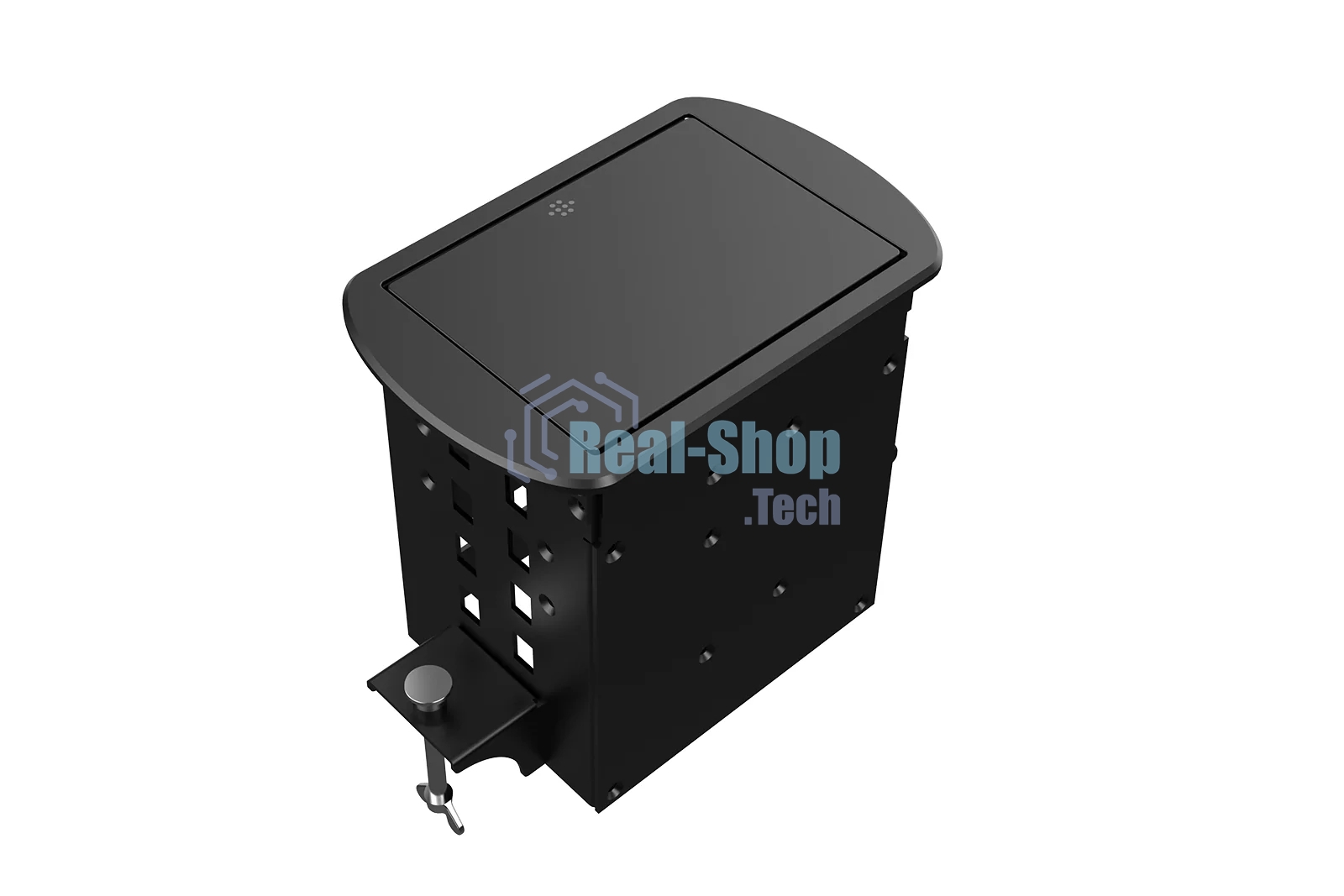 Прямоугольный металлический корпус Wize Pro WRTS-M-4CBOX-B серия M, для модульной системы врезного лючка в стол с убирающейся крышкой для установки до 4 модулей-вставок серии М, черный
