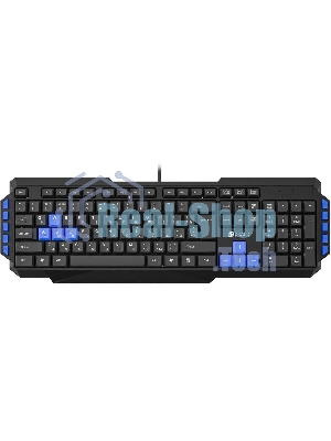 Клавиатура проводная Oklick 750G FROST WAR, USB, черный/синий