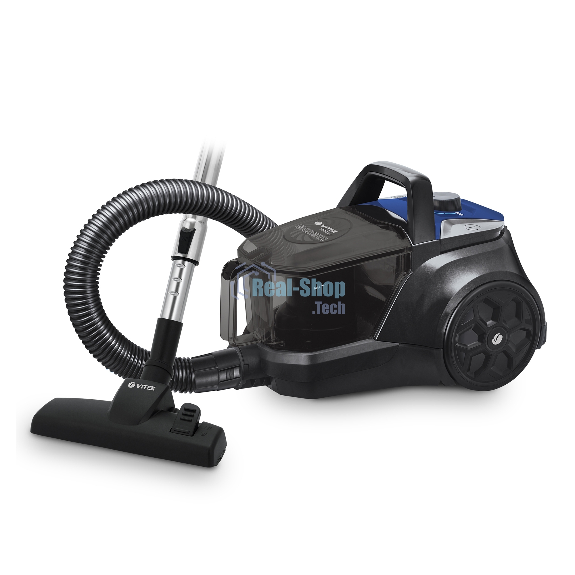 Пылесос Vitek VT-1829 синий/черный, 400/1800 Вт, уборка сухая, пылесборник циклонный фильтр 2.5 л