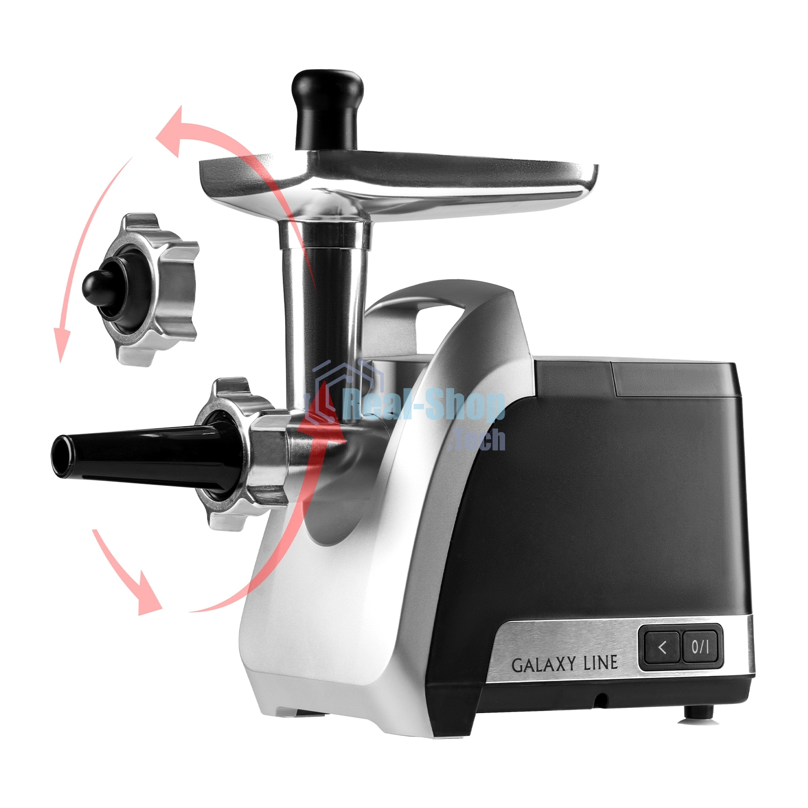 Мясорубка электрическая GALAXY LINE GL 2423 черная, 2200 Вт, 2,6 кг/мин, функция 