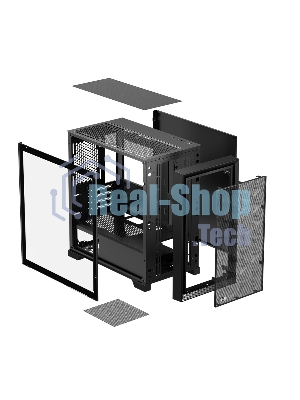 Компьютерный корпус без блока питания PCCooler C3D310 BK, Mesh Mid Tower, Black, TG, 0.6 SPCC, no fans mATX, mITX 165/350/200мм 3x2.5