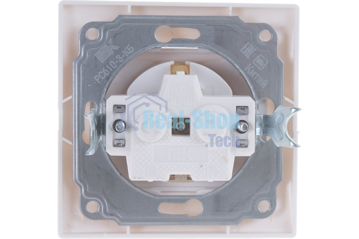 Розетка 1-м СП Кварта 16А РСб10-3-КБ с защ. крышкой с заземл. IP20 белый ИЭК ERK15-K01-16-DM