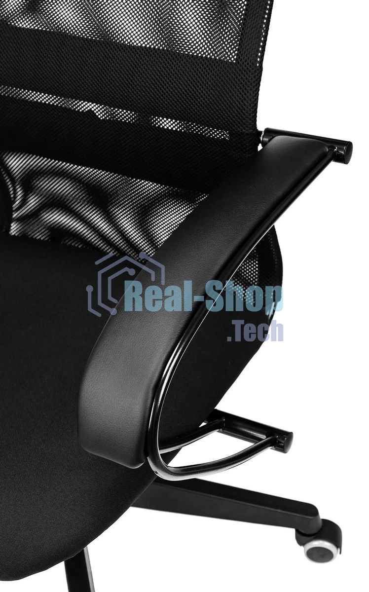 Кресло руководителя Бюрократ CH-607 TW-01 черный, сетка/ткань с подголов. крестовина пластик