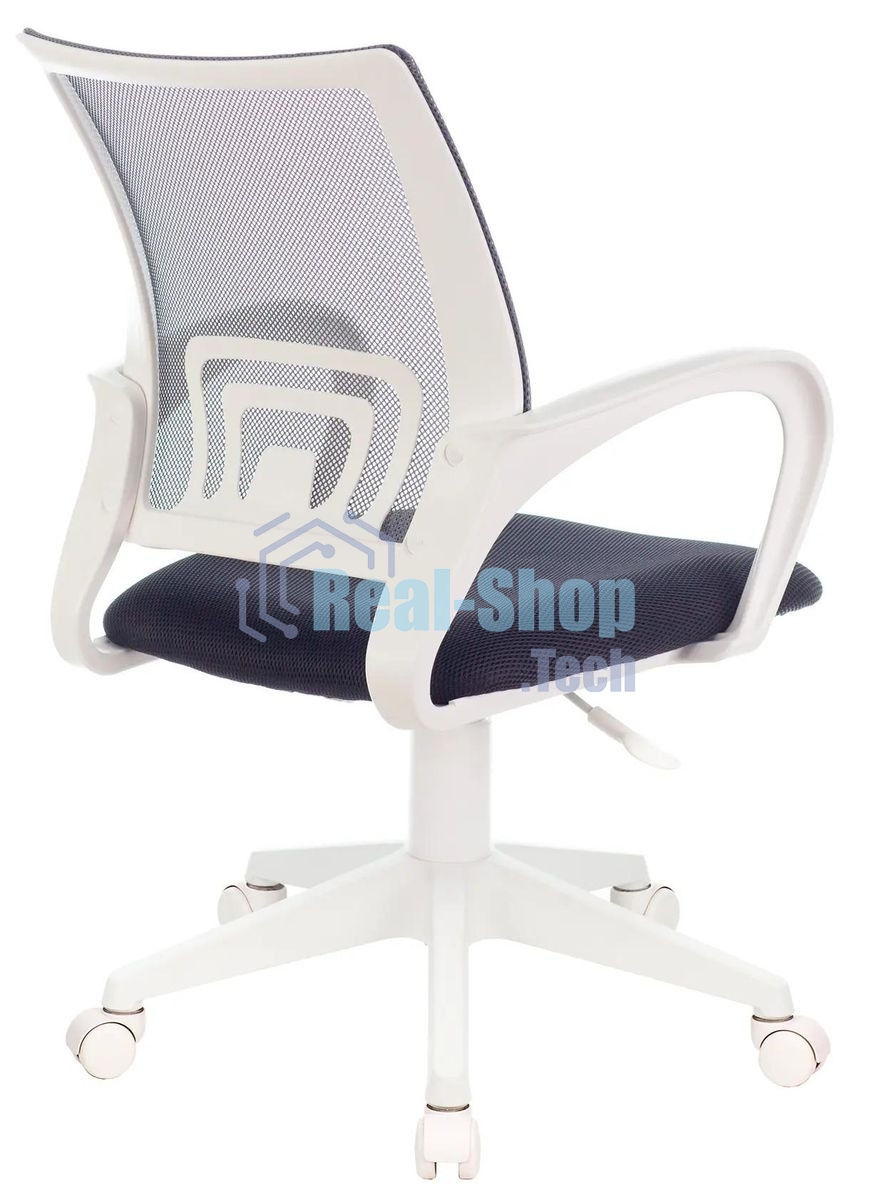 Кресло компьютерное Бюрократ CH-W695NLT TW-04 TW-12 темно-серый, сетка/ткань, крестовина пластик, пластик белый