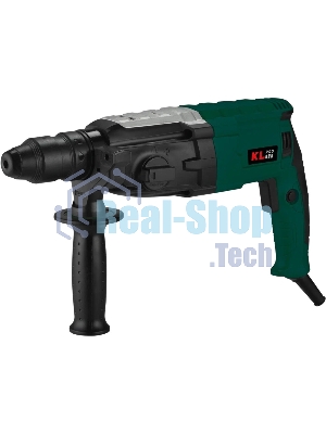 Профессиональный перфоратор KLPRO KLPM2801 950 Вт 4Дж (сеть, 2 патрона sds plus и б/з, рукоять, 3 бура 8,10,12 бетон, зап уголн щетка - 1шт, кейс)