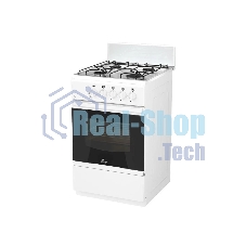 Газовая плита Flama RG 24011 W белый, конфорок 4 шт, духовка 50 л, 50 см x 85 см x 60 см