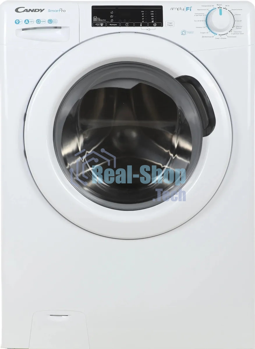Стиральная машина Candy Smart Pro CSO 129T3/1-07 белый, загрузка фронтальная 9 кг, 1200 об/мин., класс: А