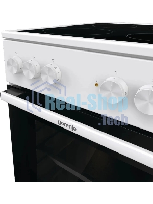Плита электрическая Gorenje GEC5A41WG белый, конфорок 4 электрических, духовка 62 л, 50 см x 85 см x 59.4 см