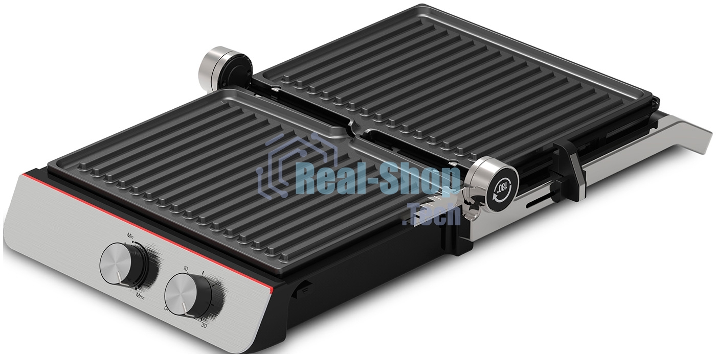 Гриль электрический Zigmund & Shtain ZEG-926 черный/серебристый, 2000 Вт