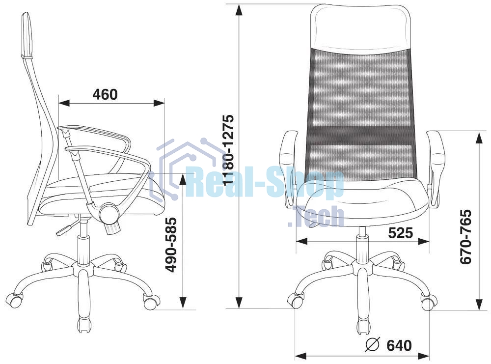Кресло руководителя Бюрократ CH-600SL черный, искусст.кожа, сетка/ткань, крестовина металл хром