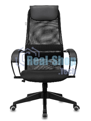 Кресло руководителя Бюрократ CH-607 TW-01 черный, сетка/ткань с подголов. крестовина пластик