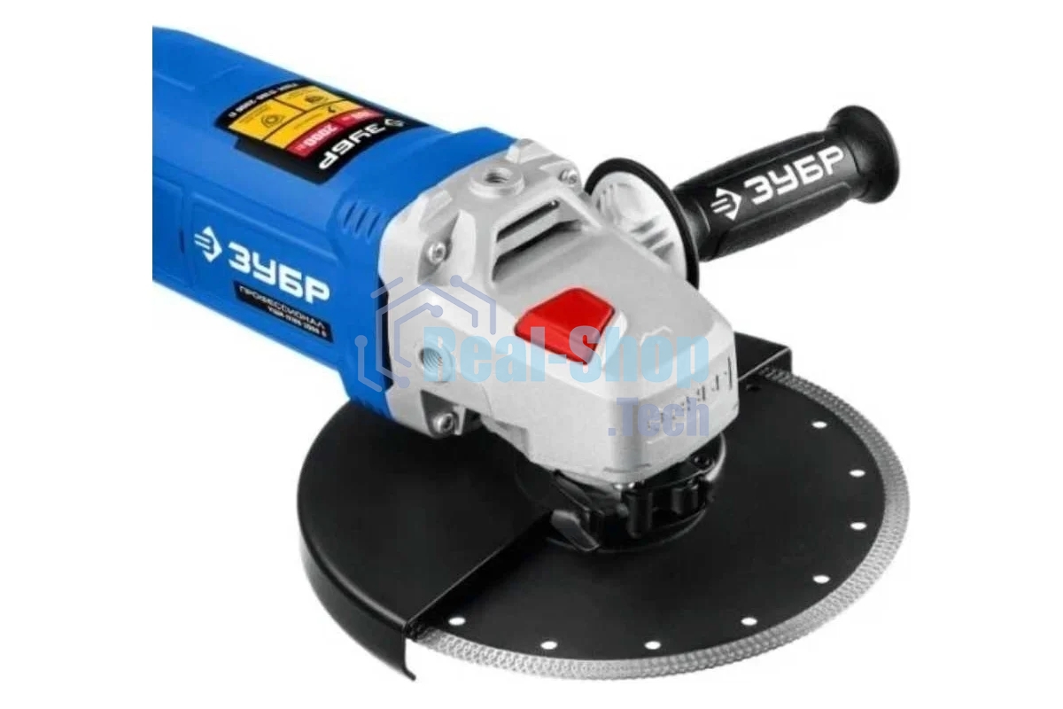 Угловая шлифовальная машина Зубр 180 мм, 2000 Вт, компакт, серия Профессионал