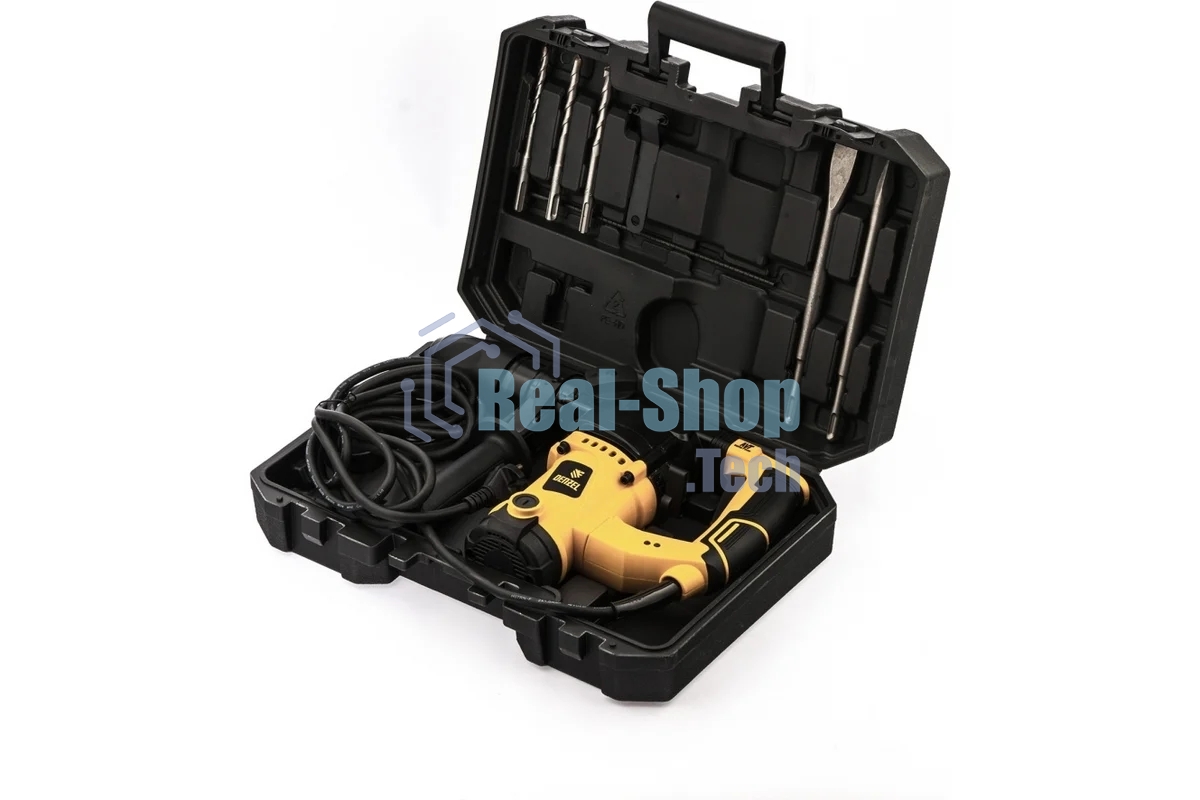 Перфоратор электрический Denzel RHV-1100-26 SDS-plus 1100Вт 4Дж 3 реж 26610