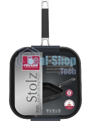Сковорода-гриль Rondell Stolz RDA-1769, 26 см, без крышки, серый