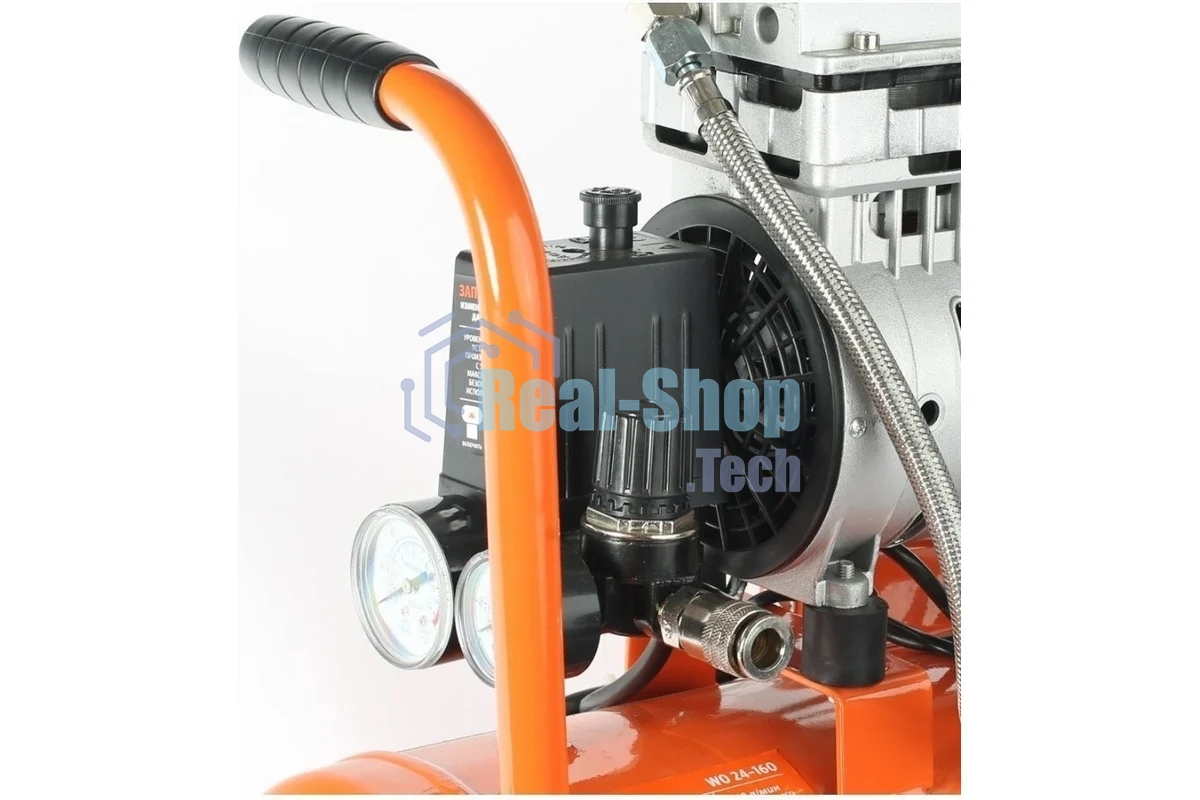 Компрессор PATRIOT WO 24-160 525306375 Безмасляный; Мощн. 1,1 кВт; Напр. 230В Об. двиг.: 2850 об/мин; Производительность: 160 л/мин; Объем ресивера: 24 л; Давление: 8 бар